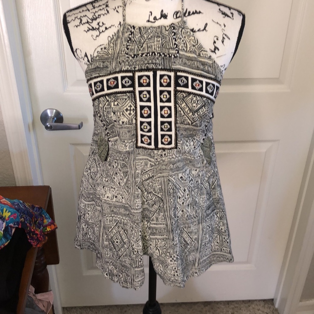 Cleobella Tribal Halter cutout beaded romper - Picture 6 of 11